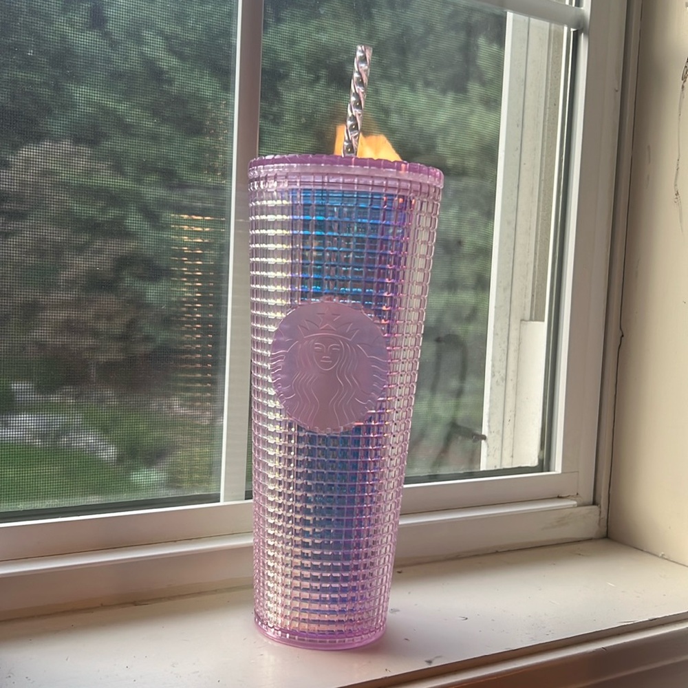 24oz Pink chrome Starbucks tumbler